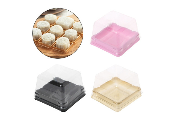50pcs 100g Mini Square Moon Cake Tray Mooncake Package Box,Wedding Party Favor Boxes,DIY Baking Tool Mid-autumn Festival
