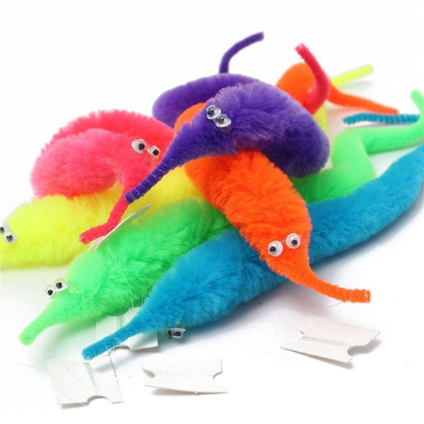 100pcs/lot Kids Plush Mr.Fuzzy Magic Wiggle Worm Twisty Worm Stuffed Animal Toys