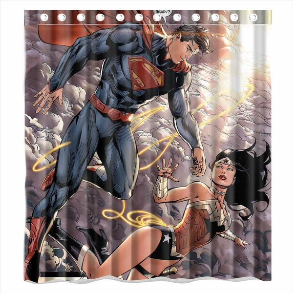 Custom Superman And Wonder Woman, Justice League Shower Curtain Hooks