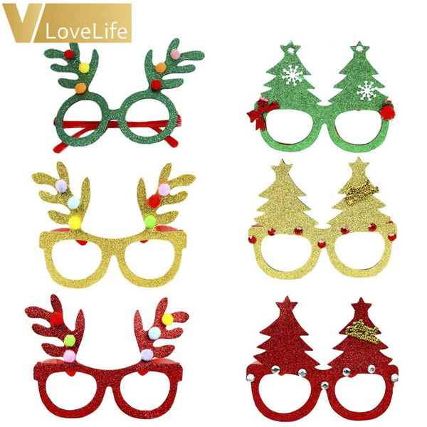 1X/5X Merry Christmas Glasses Frames Children Xmas Gifts Ornaments Party Decor/ 