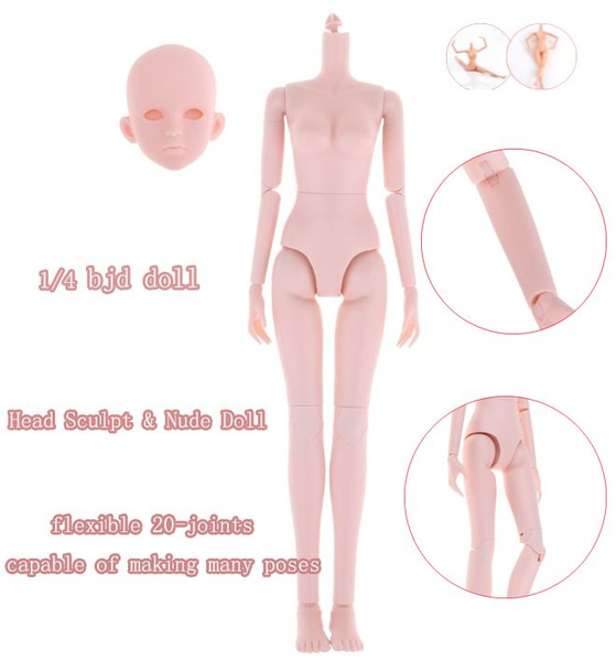1/4 Bjd Nude Doll Medium Bust Female Ball-Jointed Doll Body Parts 40cm
