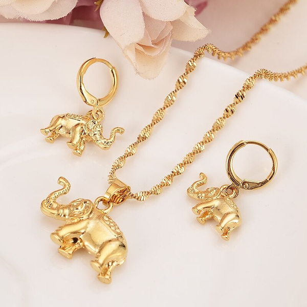 24 k Solid fine Gold GF cute Elephant 