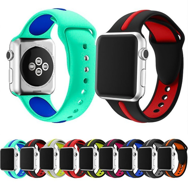 Two-color Sport Silicone Apple Watch Band Series 4/3/2/1
