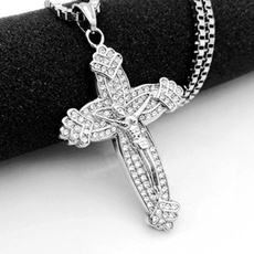 Steel, DIAMOND, Jewelry, Cross Pendant