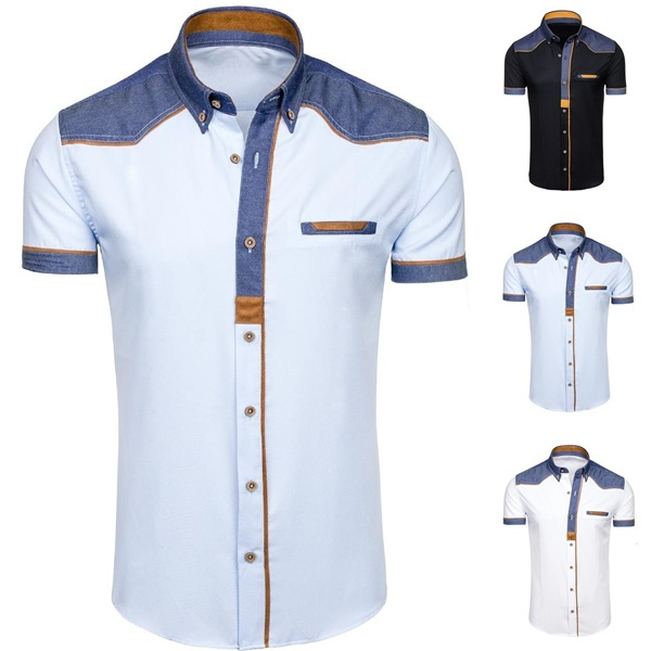 New Men's Shirt Fashion Casual Short Sleeve Shirt | Wish