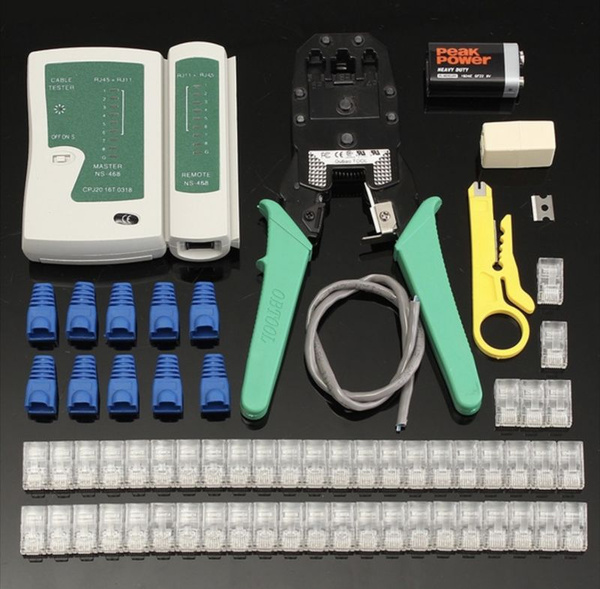 66Pcs RJ45 Cat5e Cat6 Network Ethernet LAN Kit Cable Tester Crimper 66Pcs RJ45 Cat5e Cat6 Network Ethernet LAN Kit Cable Tester Crimper