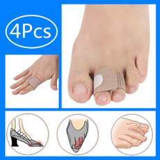 4 Pcs Fabric Toe Finger Straightener Hammer Toe Hallux Valgus Corrector Bandage Toe Separator Splint Wraps Foot Care