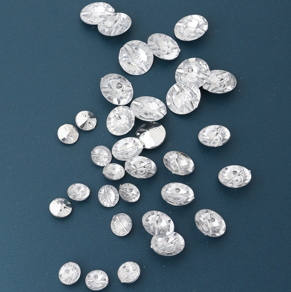 50pcs 14mm 18mm Acryl buttons 2 holes Imitation crystal diamond button ...
