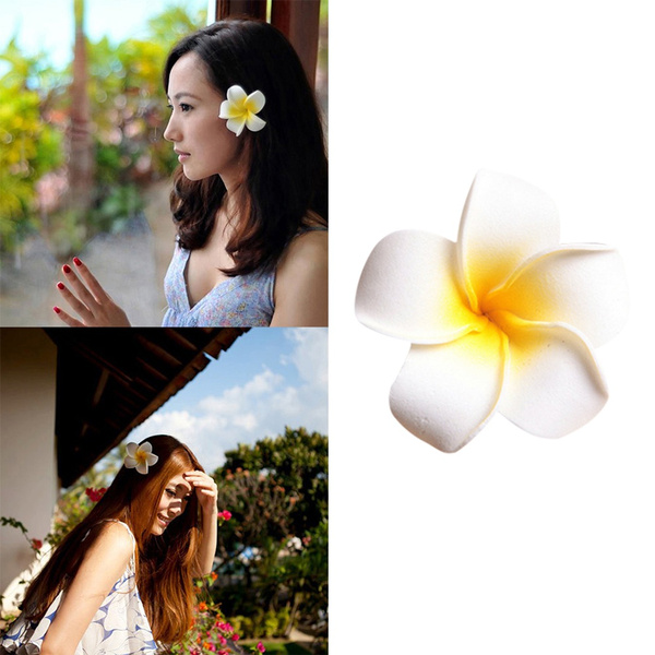 6pcs Women Plumeria Flower Hair Clip Hair Comb Hairpin Clip Barrette Hawaiian Wedding Party Decorations Wish