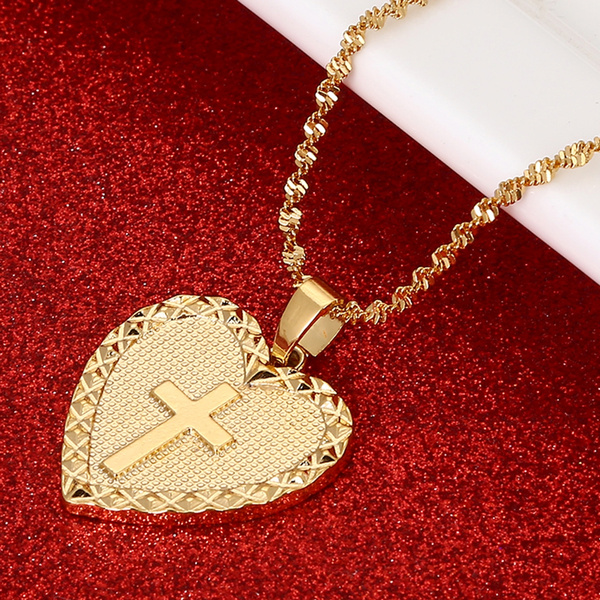 Jesus Heart Necklace for Women Girl Christian Heart Pendant Religion Jewelry