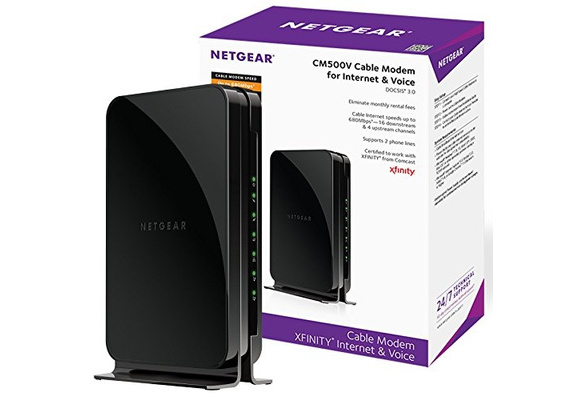 Netgear Cm500v 100nas Cable Modem For Internet Voice Docsis 3 0 Wish