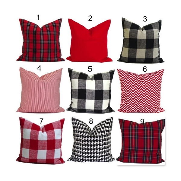 Red farmhouse online pillows