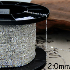 Sterling, Plating, Chain, Cable