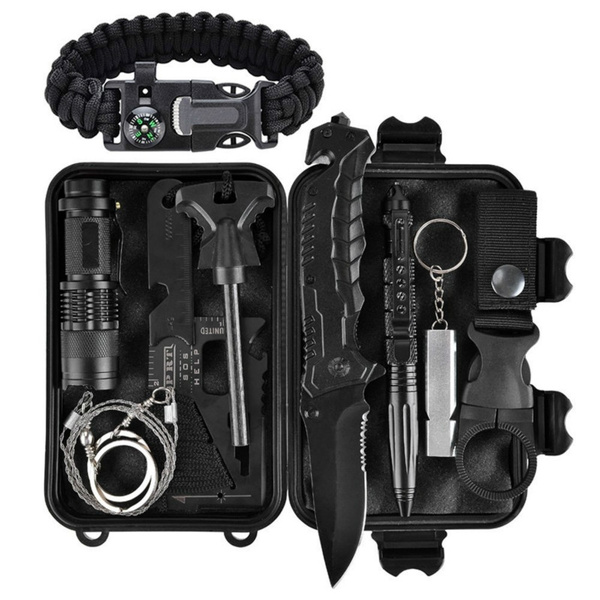 11 in 1 Outdoor SOS Emergency Survival Kit Outdoor Survival Gear Tool  Outdoor & Camping Accessories First Aid & Survival Kits with Survival  Bracelet