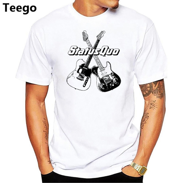 Print Logo On Shirt Men'S Status Quo Band Album On The Level District Short Sleeve Fashion Crew Neck T Shirts Wish