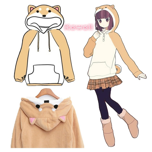 Harajuku Japanese Kawaii Girls Anime Hoodie Coat Sweater Plush Clothes  Thick Hooded Hoodies | Wish