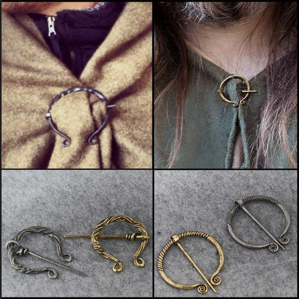 Hellery Retro Penannular Brooch Buckle Clasp Clothes Fasteners Cloak Pin  Viking Brooch Medieval Viking Badge Pin