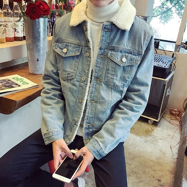 Denim cheap winter coat