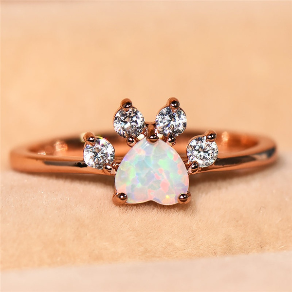 Dog paw shop ring rose gold