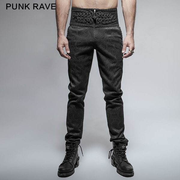 Pantalones De Hombre Punk Retro Goth Slim Largos 
