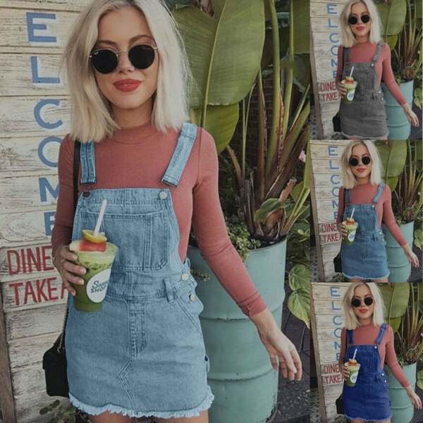 fcity.in - Stylish Denim Dungaree Skirt Has A Unique Mickey Mouse Its  Perfect