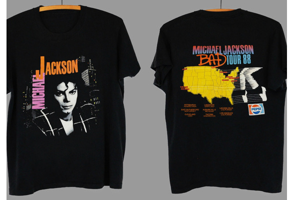 Michael Jackson Bad World Tour Shirt 1988 Pop Concert 1980s new t shirt  gildan/!
