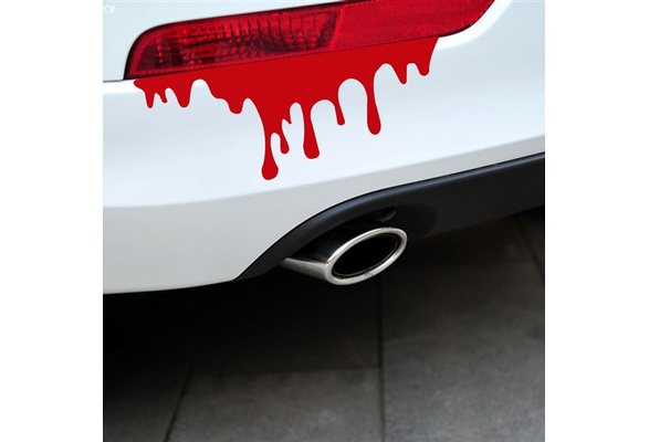 VERMON 2Pcs Creative Red Blood Reflective Car Stickers Light Bumper Body  Decals Decor 