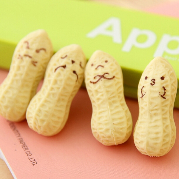Children Lovely Rubber School Supplies Cartoon Stationery Cute Peanut Eraser 