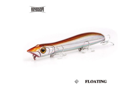 KINGDOM KCR Hot Fishing lures popper & pencil 110mm 125mm Floating Topwater  hard Baits hole on head design good action wobblers - Price history &  Review