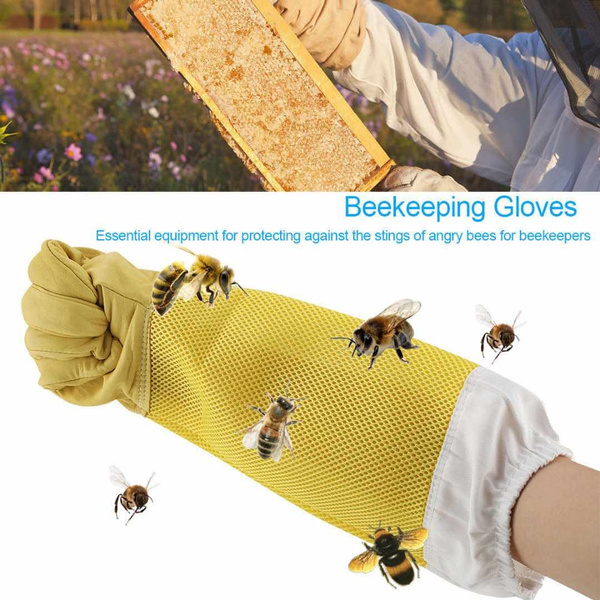 XL Beekeeping Goatskin Gloves Bee Keeping with Vented Beekeeper Long Sleeves 