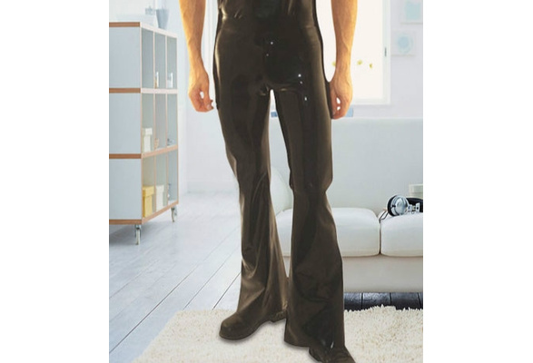 Latex Pants Rubber Men Wide Leg Pants 