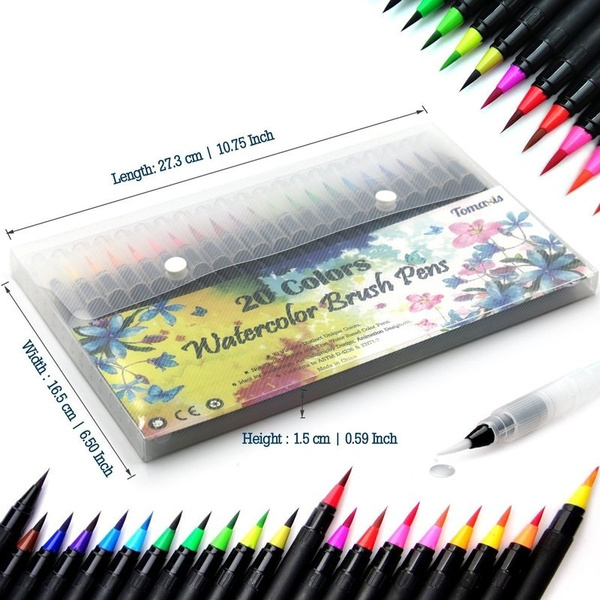 Watercolor Brush Pens by GoArtPro  Set of 20 Color Soft Flexible