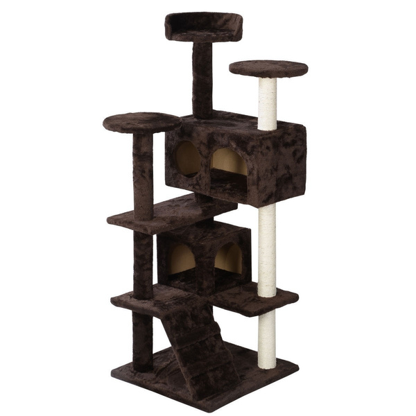 New Cat Tree Tower Condo Furniture Scratch Post Kitty Pet House Play Brown 