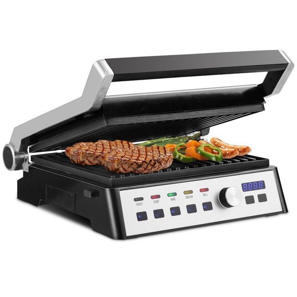 Electric Grill Indoor Grill 1500W with Removable Plates Non-stick Silver  Kitchen