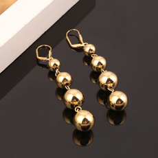 balldangleearring, goldbeadearring, Jewelry, women earrings