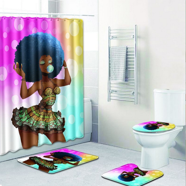 Non Toxic Eco Friendly No Chemical Odor Fashion Girl Style Waterproof Shower Curtain Liner Bathroom Rugs Set Bath Mat Wish Non Toxic Eco Friendly No Chemical Odor, Non Toxic Shower Curtain Liner