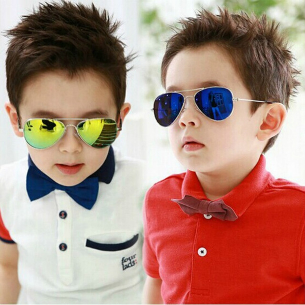 2-8 year old Kids Colourful Sunglasses Mirror Reflective Dark Lens Flexible Frame Boys Girls