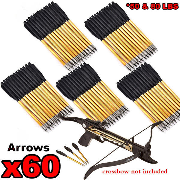 Archery Mini Crossbow Arrow Aluminum Bolts for Pistol 50lb 80 lb Cross Bow 12 pc