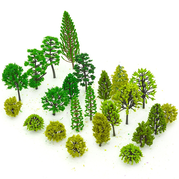 30PCS Architectural Scale Model ABS Plastic Green Trees 3-12CM Model