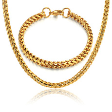 24kgold, Steel, Chain Necklace, Stainless Steel