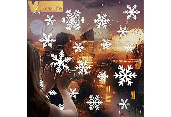 27Pcs Christmas Snowflake Window Sticker Christmas Wall Stickers