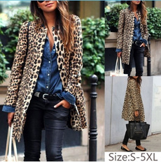 Plus Size, coatsampjacket, Long Coat, leopard print