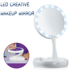 Make Up Tools LED Makeup Mirror Professional Magnifying Mirrors Folding Mirror Tri-fold Desktop Mirror Mirror Make Up Tool 