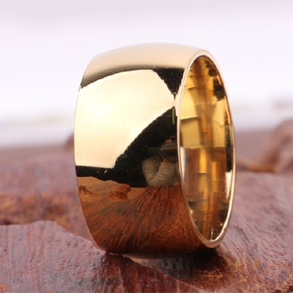 Golden Ring Men Casual Jewelry Simple Style Ring Jewelry - Temu