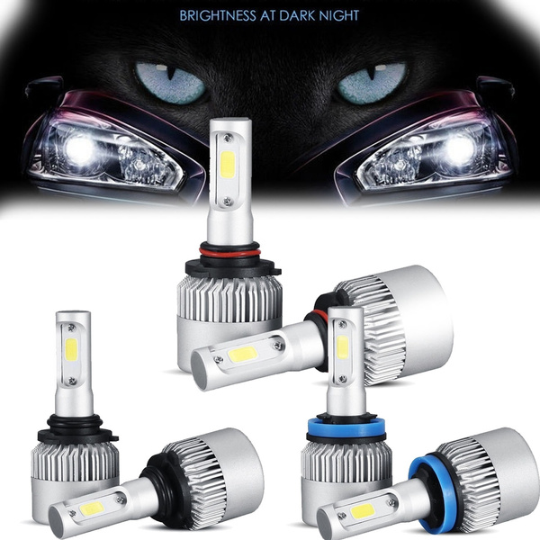 9005+9006+H11 6pcs IRONWALLS LED Headlights High Low Beam Bulb 6000K Fog Light 