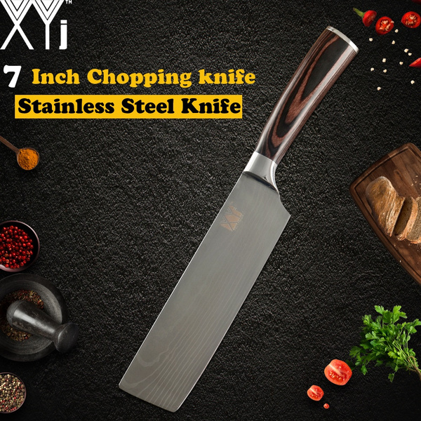 Xyj Japan Stainless Steel 7 Inch Kitchen Chopping Knife Sharp Blade Cleaver Butcher High Carbon Kitchen Knives Wish