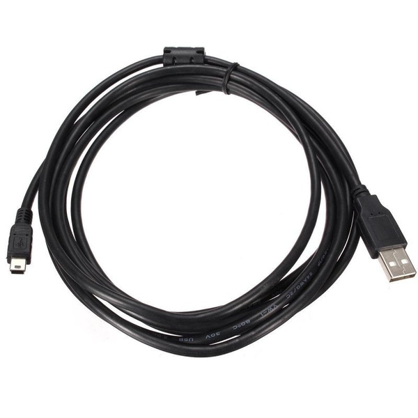 10ft Mini USB 2.0 Cable Black Type A Male to 5 Pin Mini-B Male