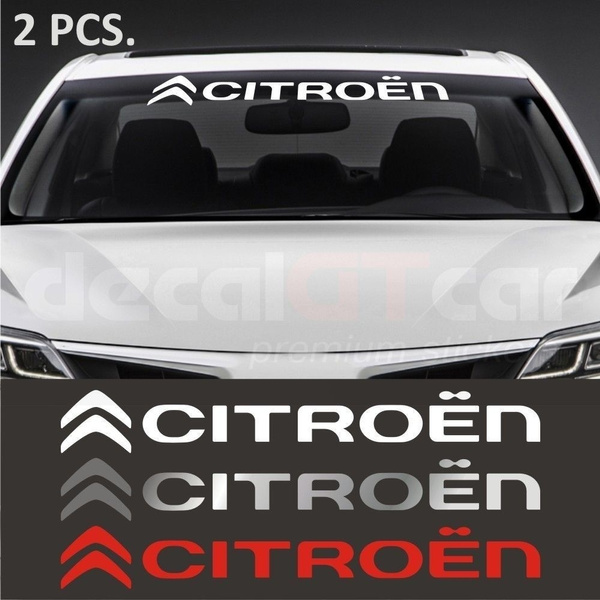 M82 Design – 2 Adesivi Logo Citroen In Vinile (20 Cm X 3,6 Cm) Per C3, C4, Cactus, Berlingo