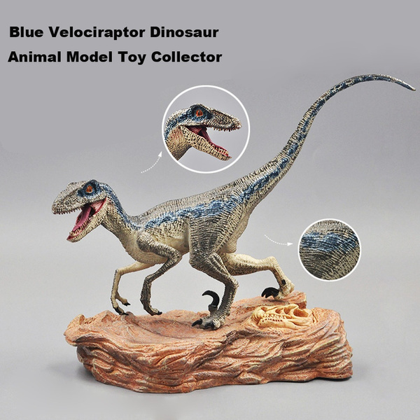 Blue Velociraptor Dinosaurio Figura De Acción Modelo Animal 