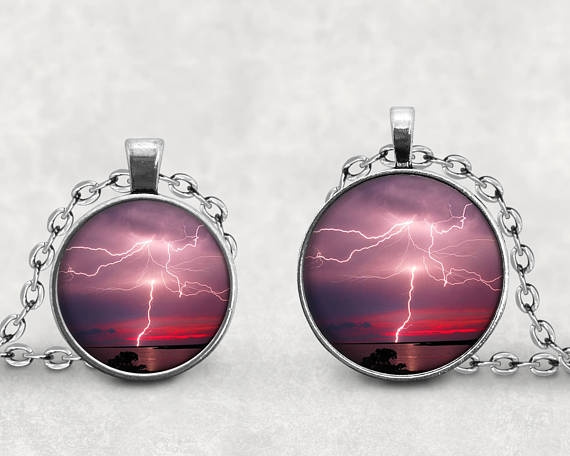 Storm Chaser Pendant, Key West Lightning Strike, Lightning Storm Necklace |  Wish